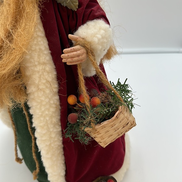 Christmas Tree Table Topper Santa Old World Nature Red Velvet Cape Green Body - Picture 7 of 16